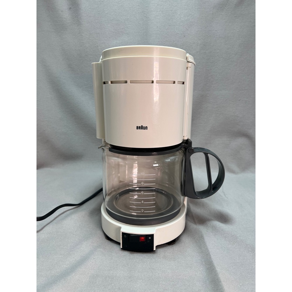 Braun White 10 Cup Drip Coffee Maker Type 4057 Made In Germany Glass Carafe